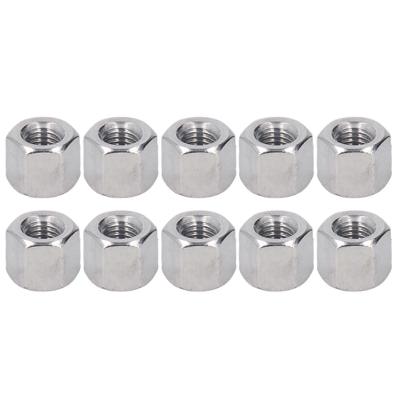 10pcs Hex Coupling Nut Stainless Steel Rustproof M10 Connector Nut For Bolts Studs