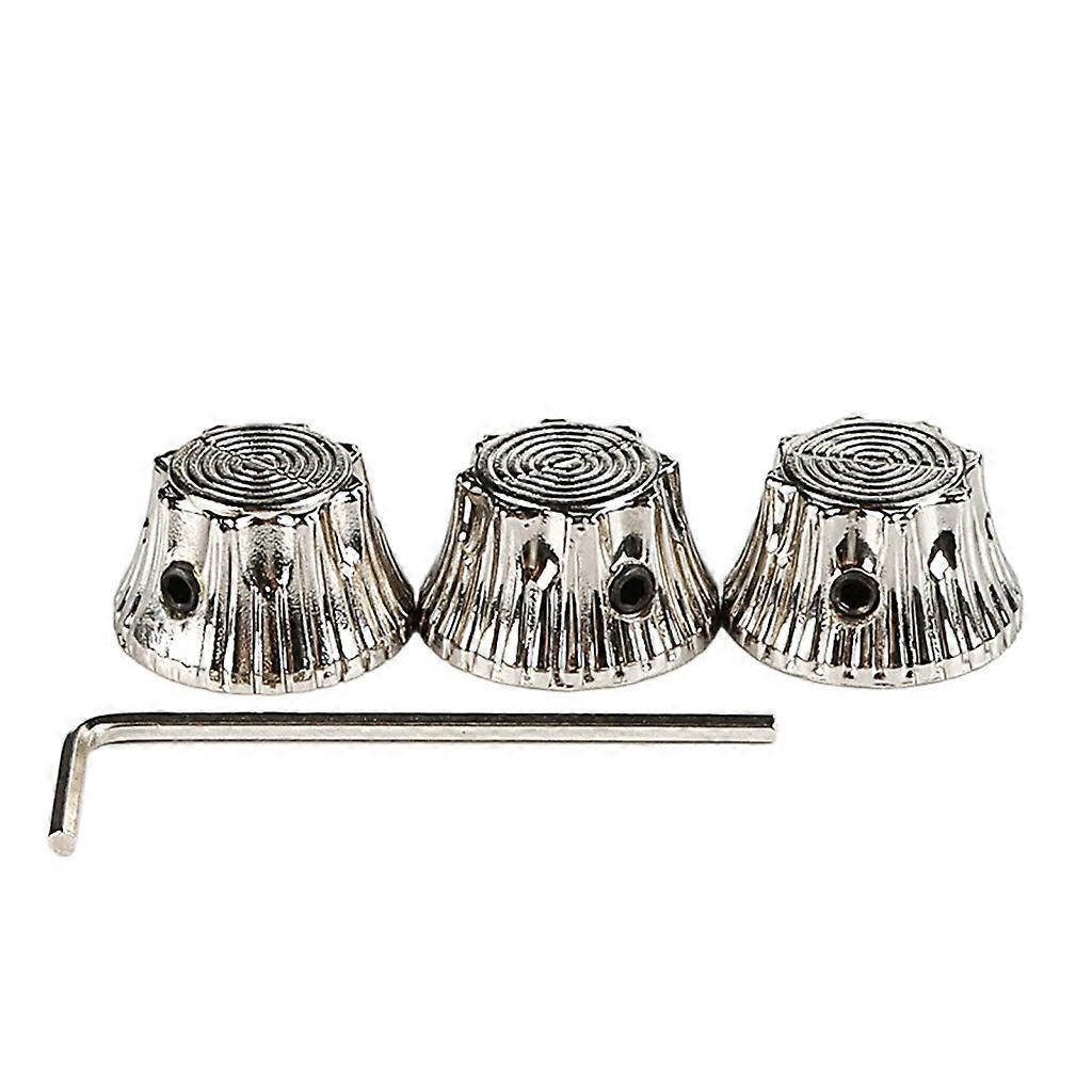 3Pcs Metal Sunflower Knobs Electric Bass Guitar Volumes Tone Control Knobs
