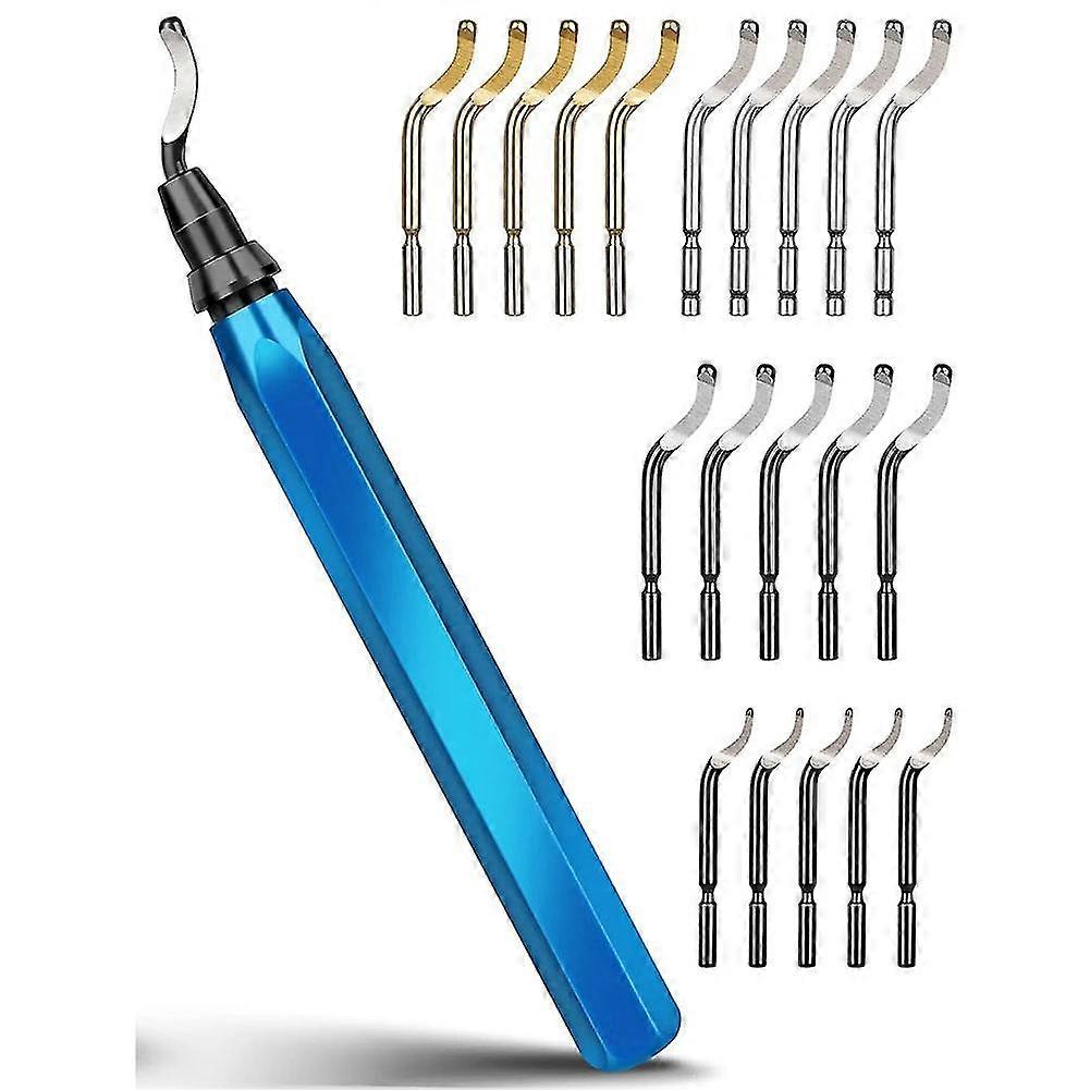 Deburring Tool Manual Deburring with 21 Replacement Blades for 3D Printers, Plastic, Aluminum and S