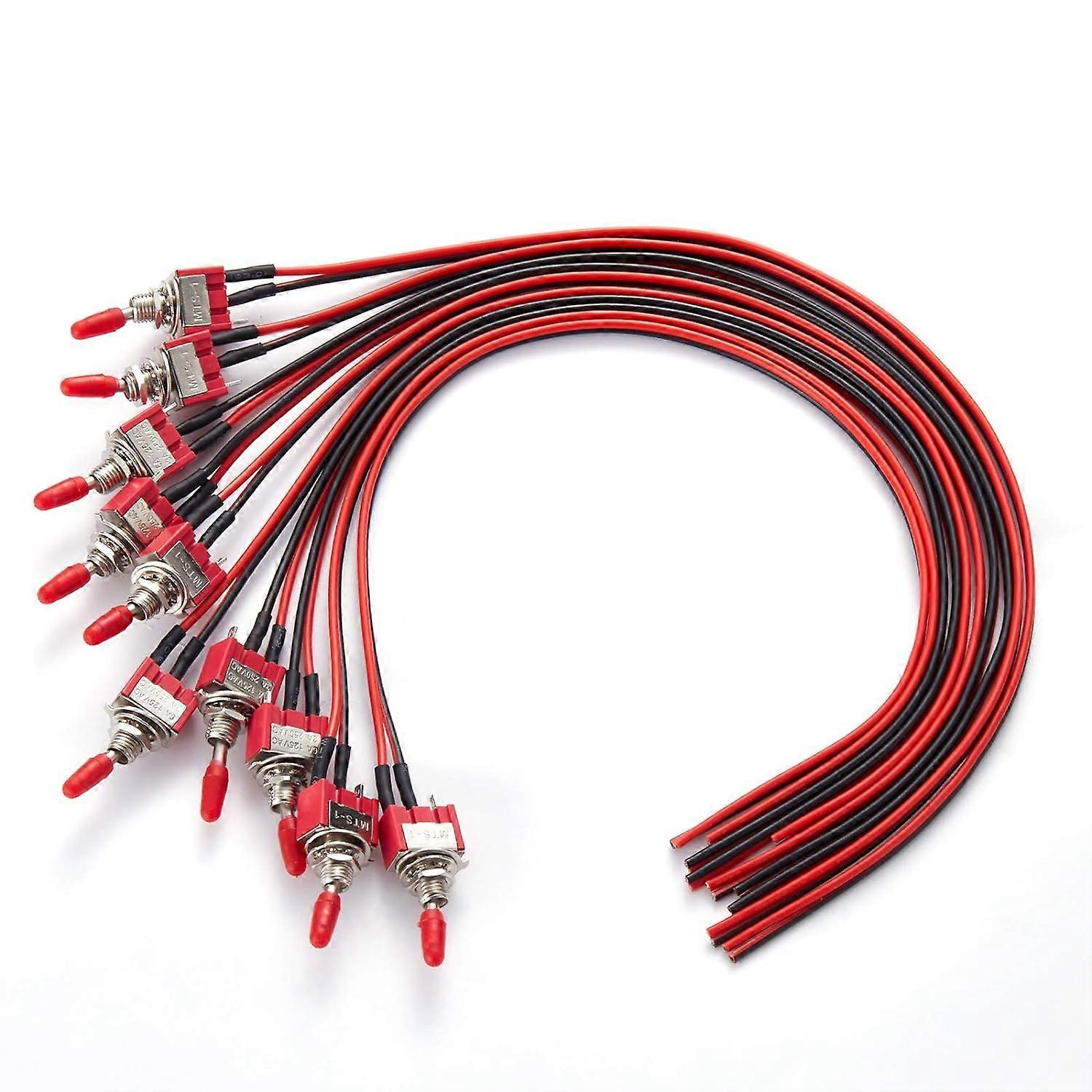 Toggle Switch,Mini ON/OFF SPST with Pre-Soldered Wires,3V/5V/12V/24V/72V/110V/220V/240V Toggle Switches for Light, Industrial Equipment. 3-pin 2-posit