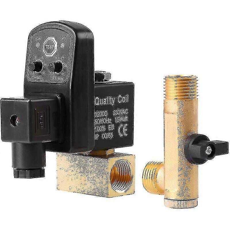G1/2 Dn15 Automatic Drain Valve, Automatic Electronic Timed Drain Valve For Air Compressor Condensate Management(ac230v)