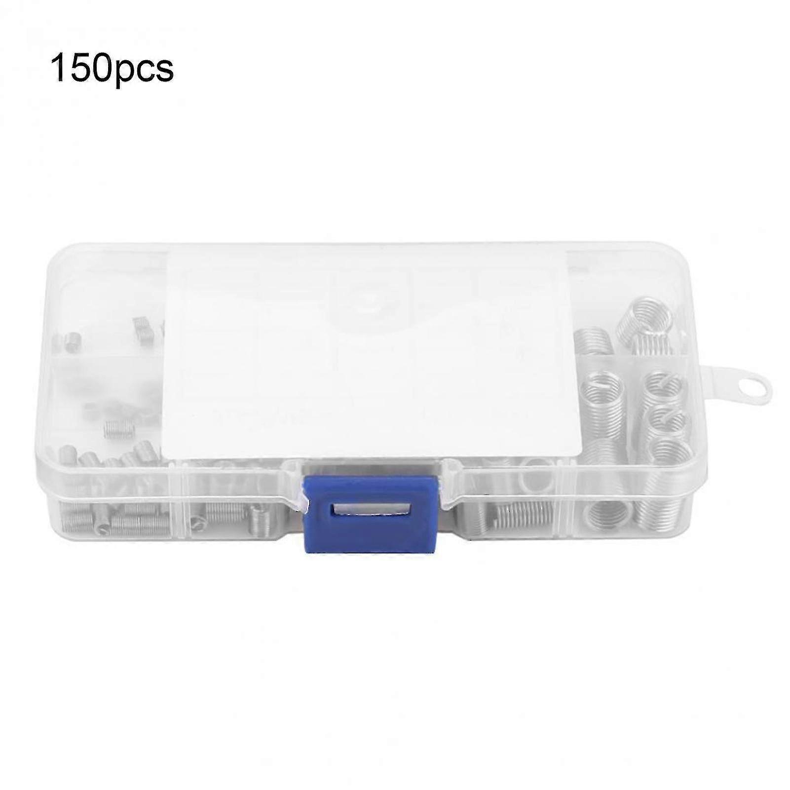 150pcs M3-m8 Wire Thread Inserts Boxed Complete 304 Stainless Steel Assorted Wire Threaded Insert Set For Frp Thread Q