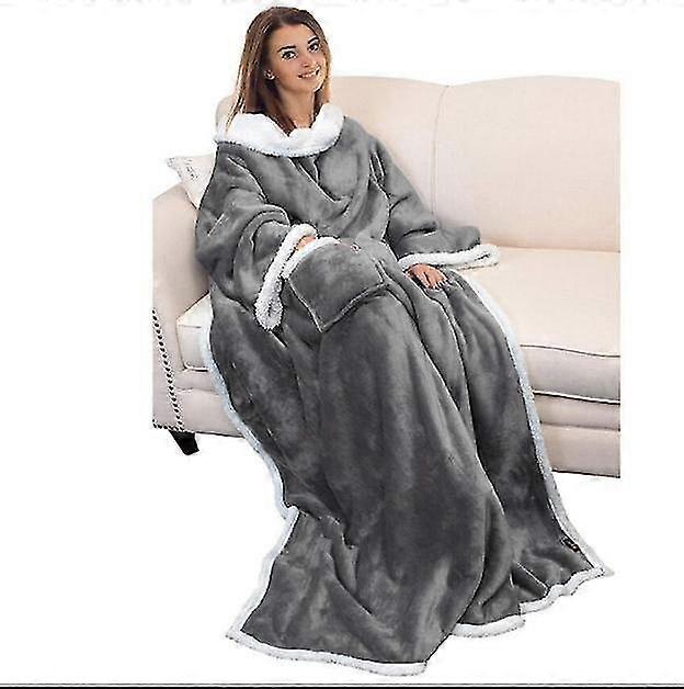 winter thicken blanket double sleeve lazy blanket lightweight warm pajamas