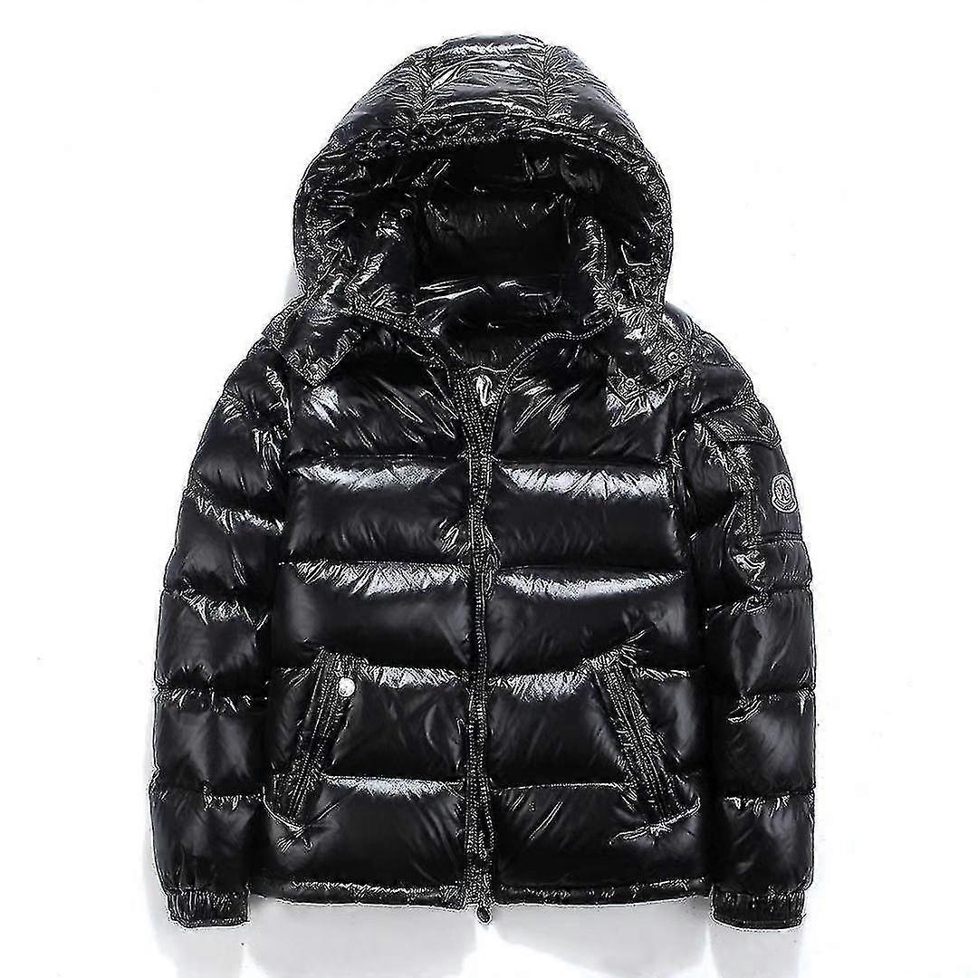 Shiny Down Jacket Men's Winter Jacket Stand Collar Down Jacket With Hood