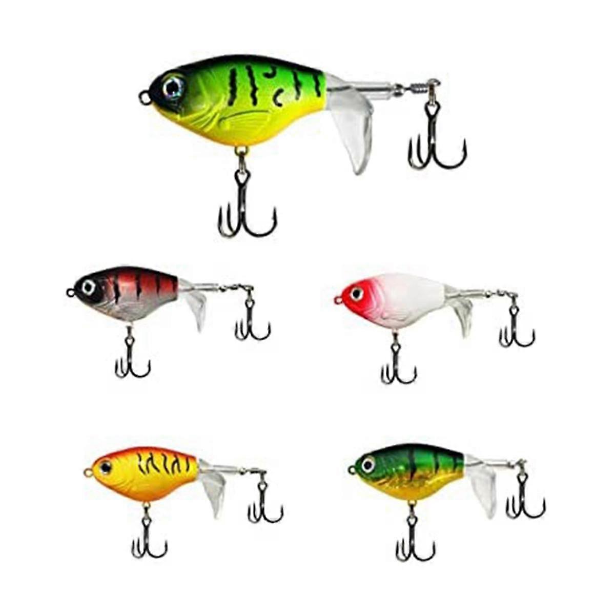 Set Topwater Baits with Floating Tractor Rotating Tail Propeller Box Artificial Surface Hard Lure