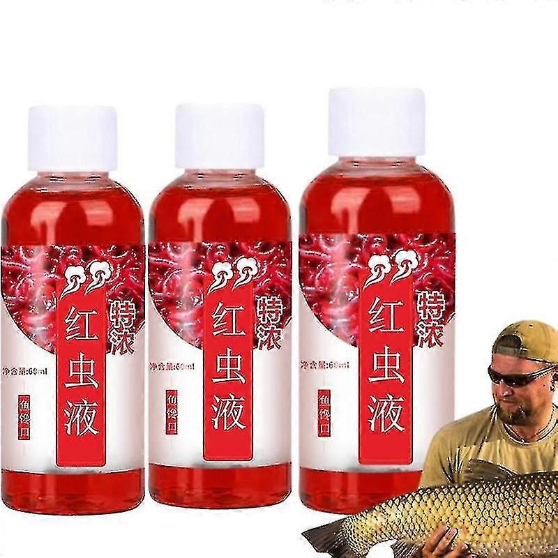 3pcs Strong Fish Attractant Concentré Red Worm Liquid Fish Bait