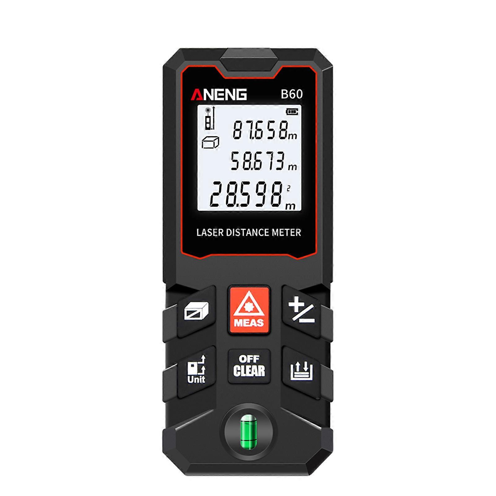 ANENG 60m Laser Measure LCD Digital Laser Distance Meter with Bubble Level Mini Range Finder Distance/ Area/ Volume/ Pythagorean Measuring Tool Unit S