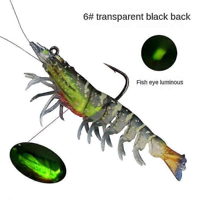 9cm 12g Bait Shrimp Soft Luminous Artificial Soft Prawn with Hook Jigs Lure Swimbait