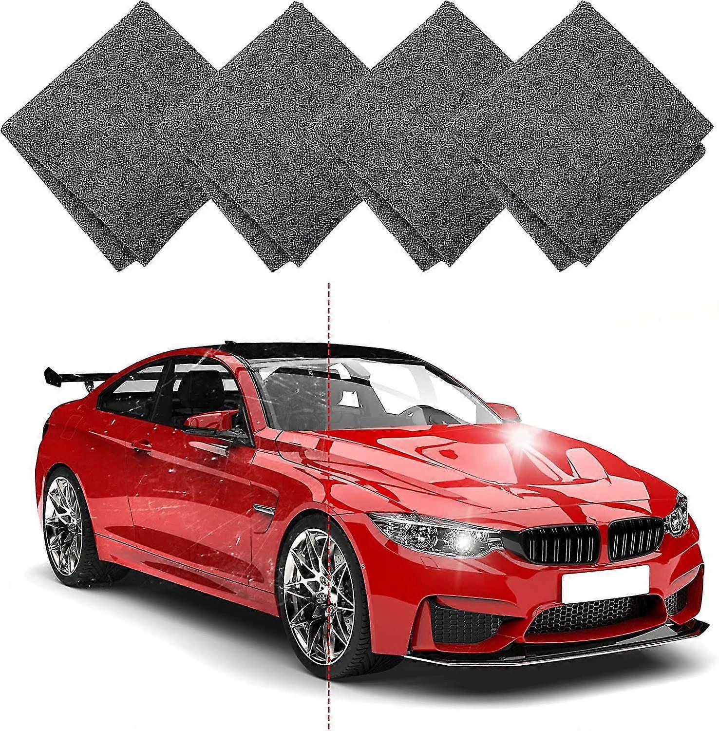 Nano Sparkle Cloth 4pcs, Magic Scratch Remover Cloth For Car Paint, Car Scratch Polishing And Water Spots Repairing