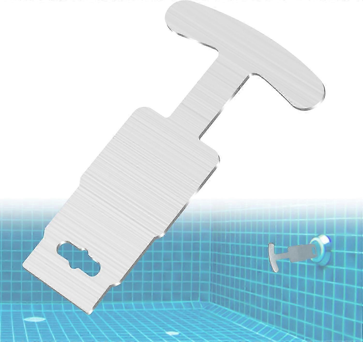 Pool Drain Plug Tool, Stainless Steel Pool Return Jet Inlet Tool with Handle for