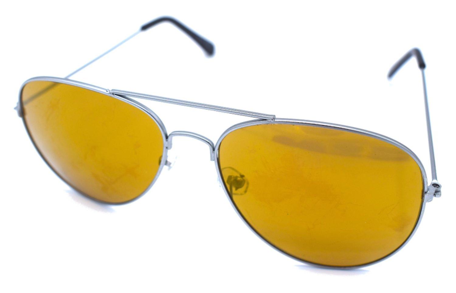 Silver Pilot Sunglasses - Gold 