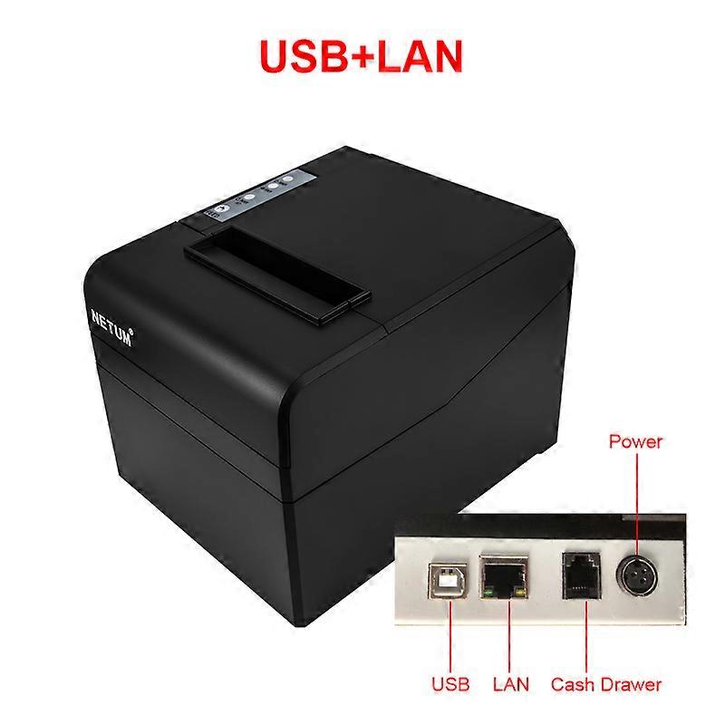 Redkid 80mm Thermal Receipt Printer Automatic Cutter Restaurant Kitchen POS USB Serial LAN Wifi Blue