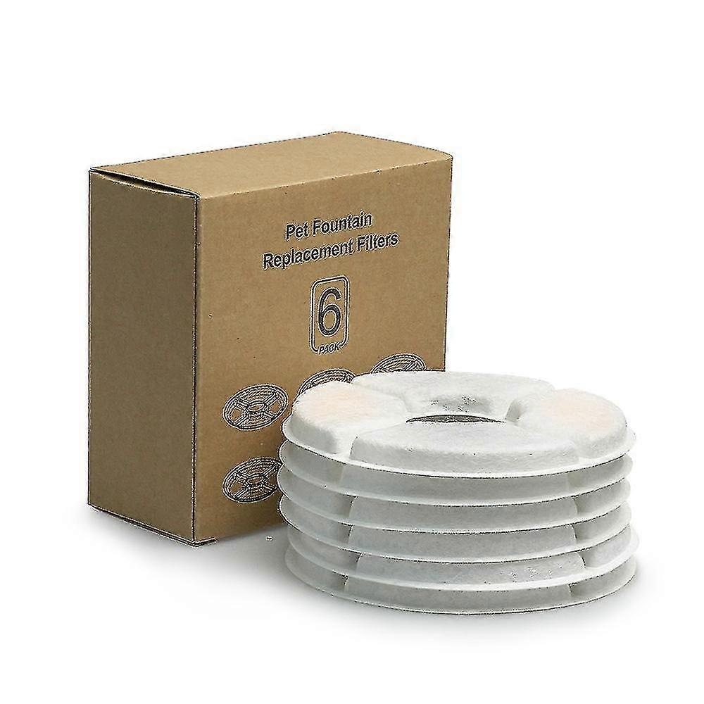 6 st filter för husdjursvattenfontäner, ersättning för automatisk blomvattendispenser för husdjur, dricksfontän