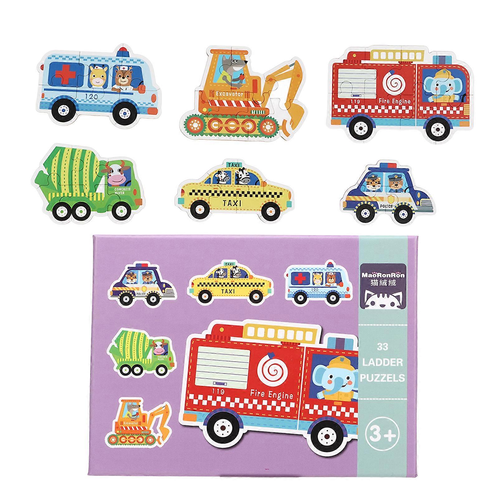 Baby Jigsaw Puzzles Animal Vehicle Patterns Colorful Printing Educational Hands On Puzzle Toy