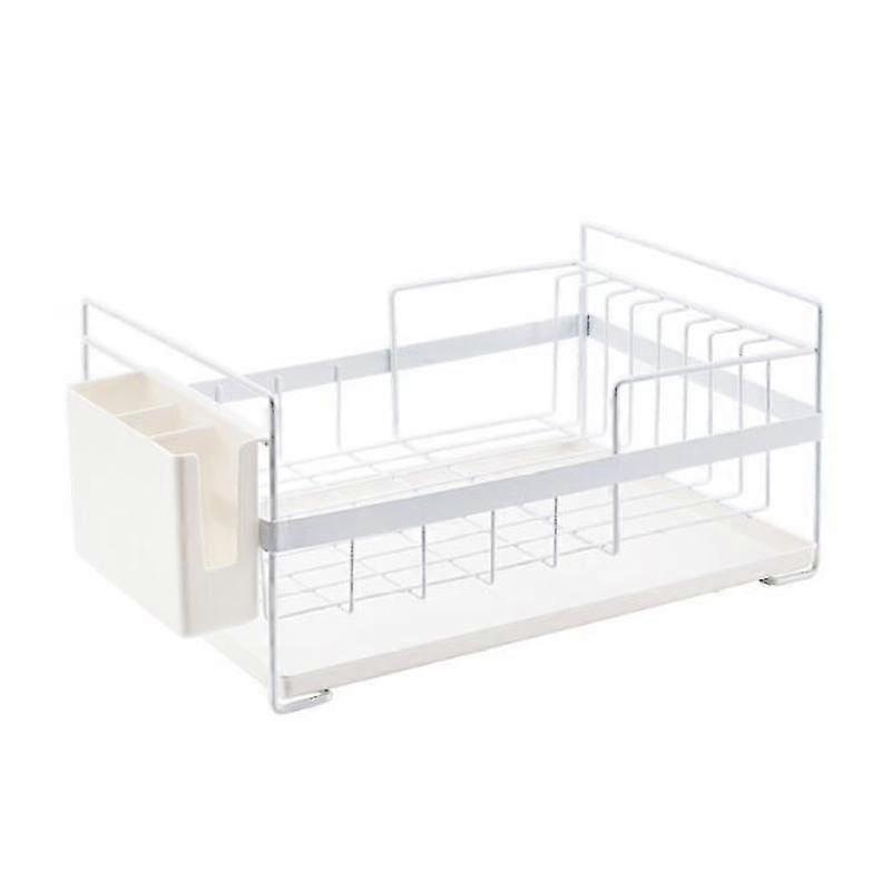 Portapiatti antiruggine Sunrain per piatti, portapiatti, supporto per lavastoviglie per piatti, piatti, posate con vassoio antigoccia, acciaio inossidabile, 44,4 x 33,8 x 19,4 cm