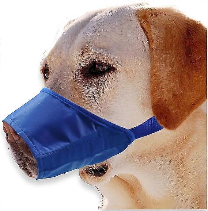 Dog Muzzle,Soft Nylon Dog Muzzle to Prevent Biting Barking and Chewing,Breathable Drinkable Adjustable Loop Pets Muzzle 27cm blue