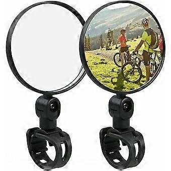 1 Pair Mini Convex Reflector Mirror Universal Cycling Bike Handlebar Rearview Mirror Reflector 360 Degree Rotation Shockproof Easy Install FR, for Bik