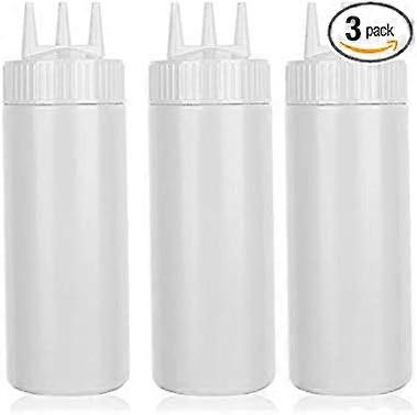 3pcs Seasoning Squeeze Bottles, 3 Hole Ketchup Mustard Dressing S