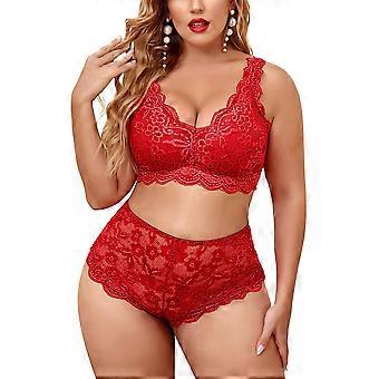 Vrouwen Sexy See Through Lingerie Lace BH Crotchless Slips Underwear Set  Nachtkleding Nachtkleding Plus Size