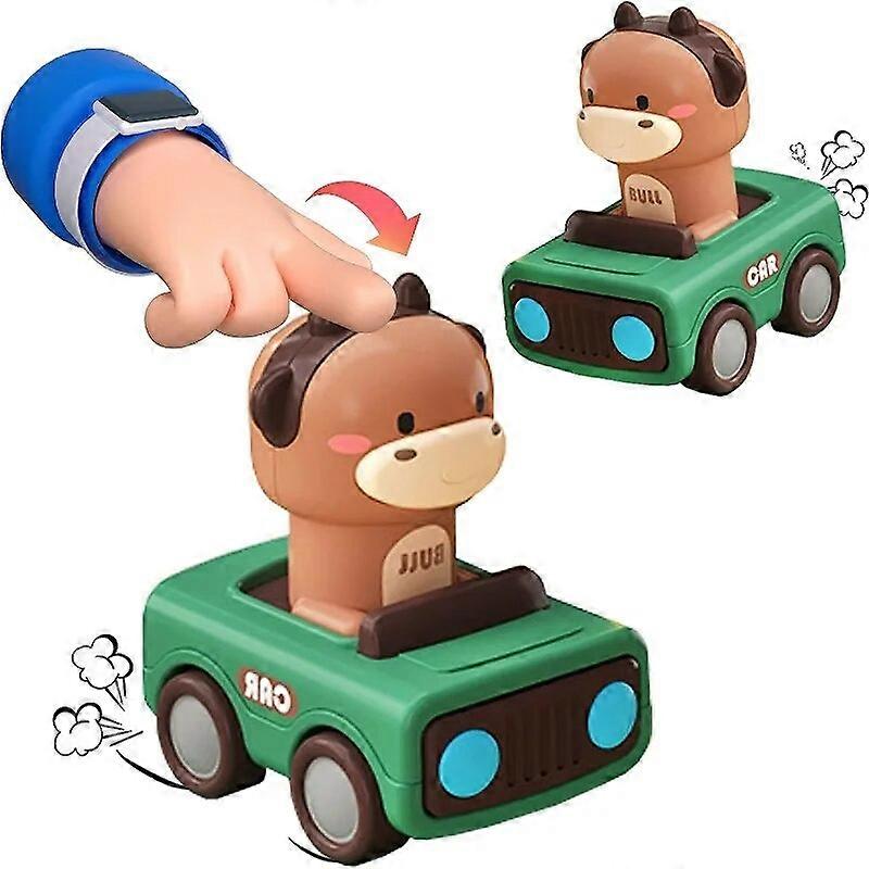 아기 푸시 고 마찰 감기 자동차 장난감 프레스 앤 고 자동차 장난감 아기 동물 경주 용 자동차 유아 놀이 차량 유아 1-3