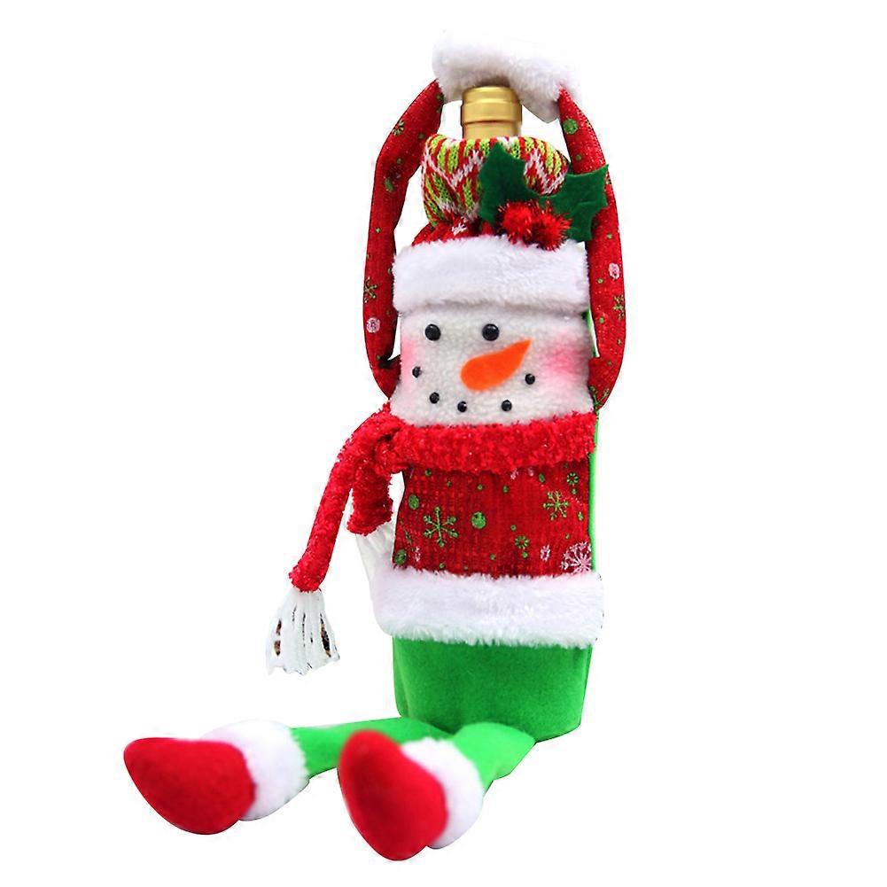 Karácsonyi borosüveg-borító Pezsgősüvegek táskadekoráció partidíszekhez (hóember)