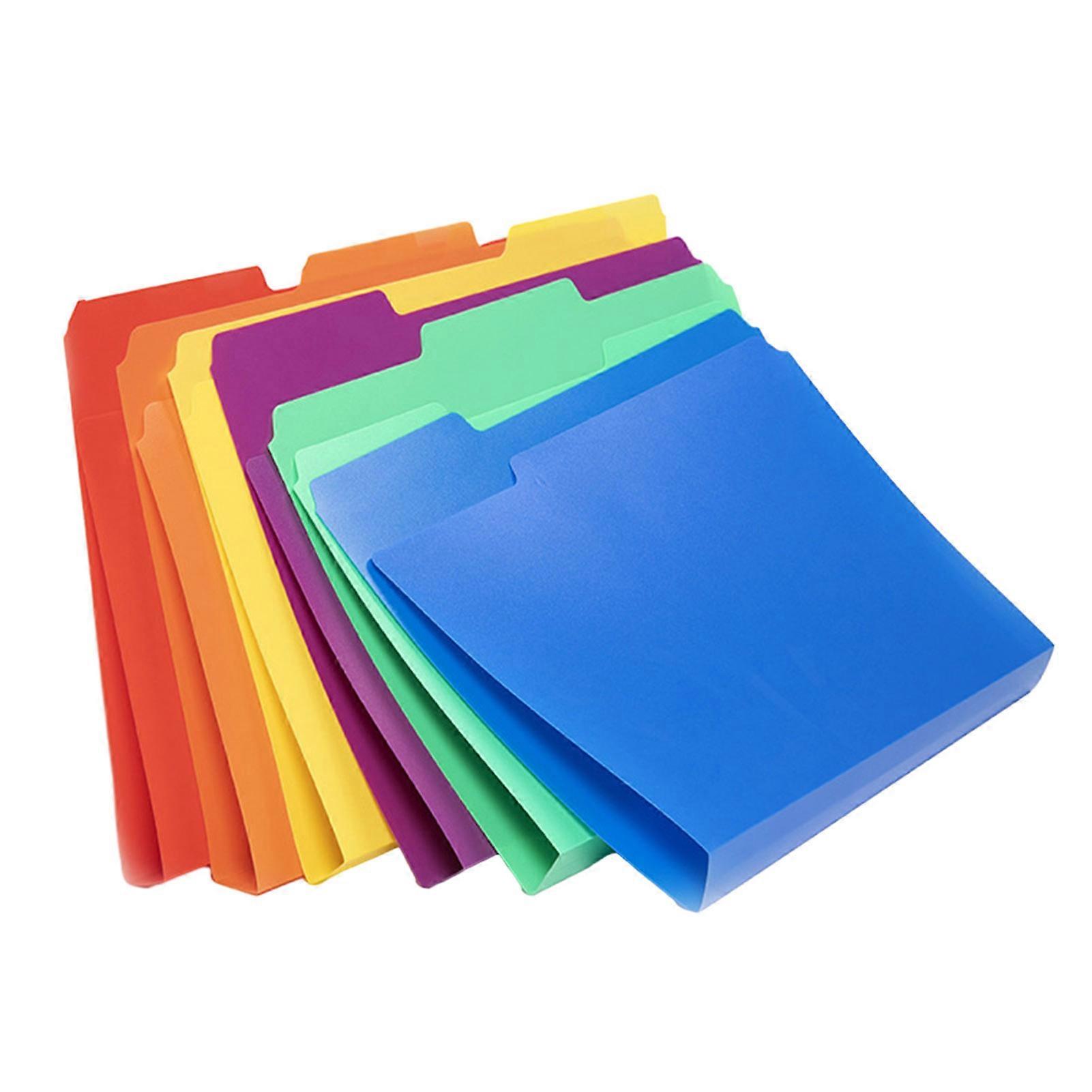 6-Pack File Folders Assorted Primary Colors Letter Size 1/3-Cut Tab Expandable Sturdy Desktop File Organization