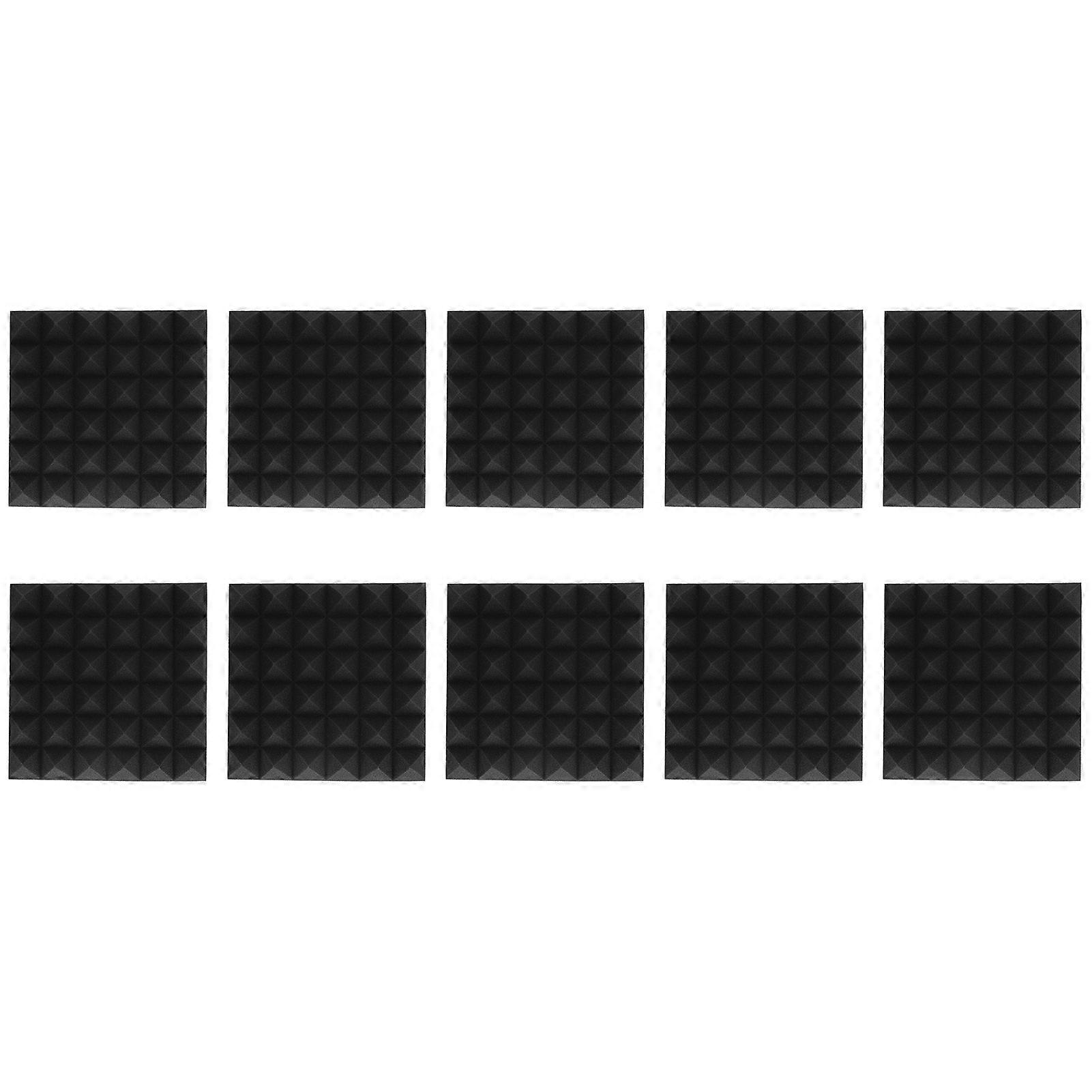10 Pcs Pyramid Acoustic Foam Effectively Noise Reduction Polyurethane Sound Absorbing Foam Panel for Recording Studio