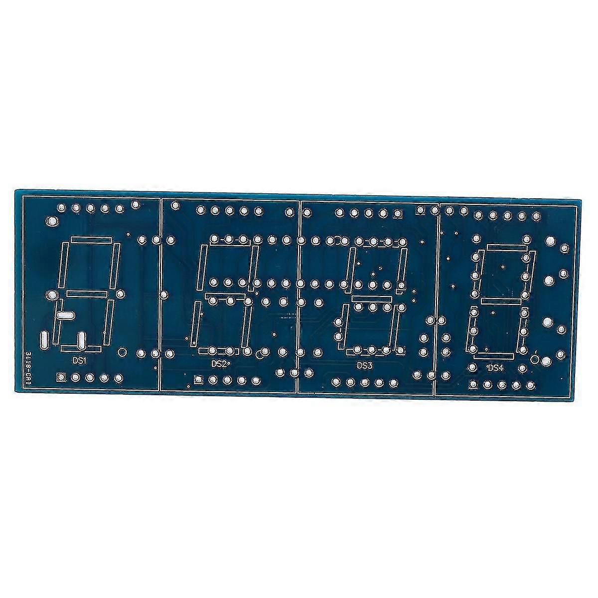 Diy Digital Led Clock Kit 4-digit Light Control Temperature Date Time Display With Transparent Case