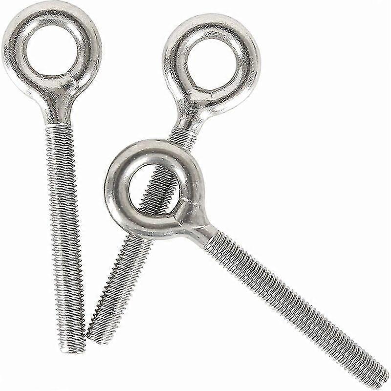 M5 304 Stainless Steel Long Ring Screw Threaded Rod Ring Bolt 10PCS