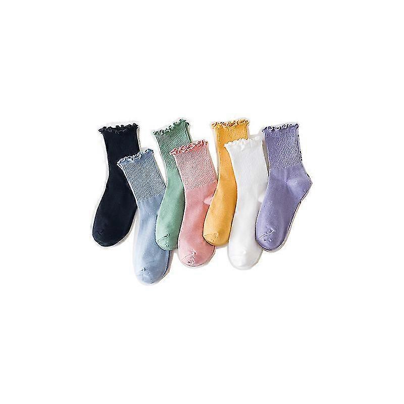 7 pairs Cotton Socks Cute ripple