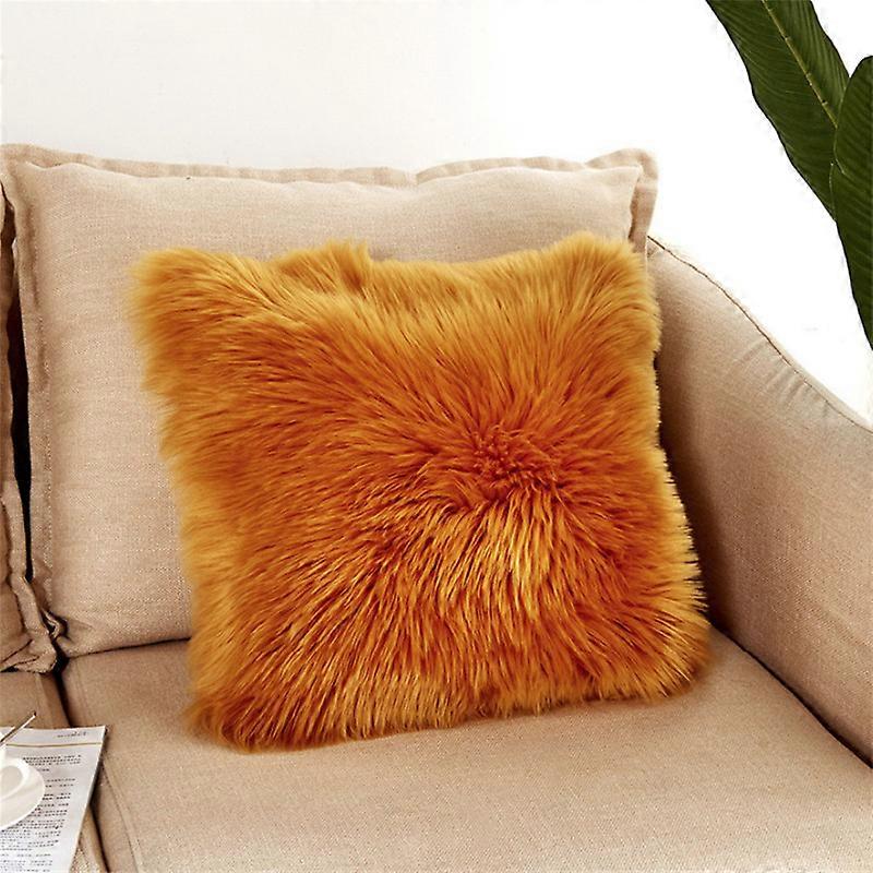 Faux Fur Pillow Cover Decorative Fluffy Throw Pillow Mongolian Luxury Fuzzy Pillow Case Cushion Cover for Bedroom and Couch