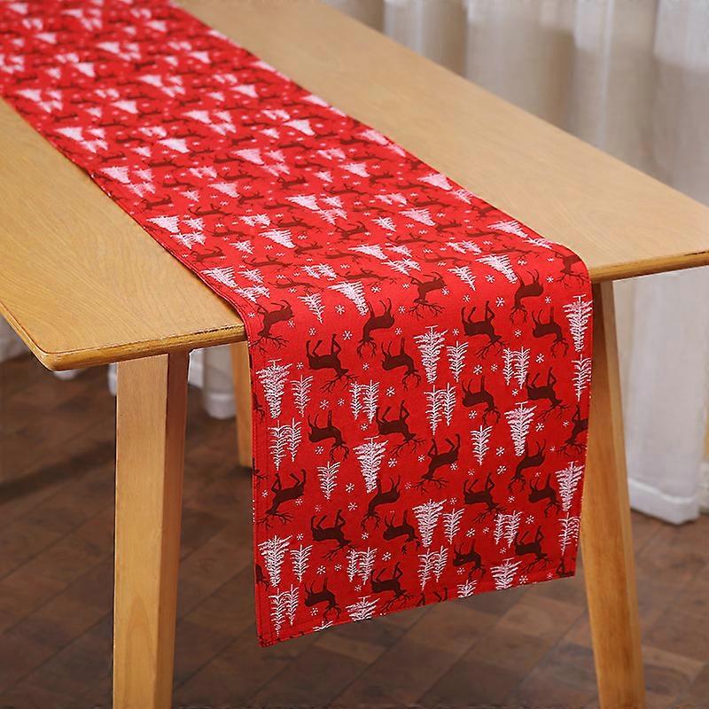 Feliz Natal Table Runner, Papai Noel Árvore Inverno Natal Theme Table Runner, 13 x 70 polegadas