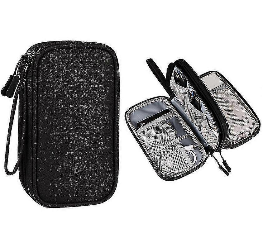 EVAGO Waterproof Electronic Accessories Case Portable Double Layer Cable Storage Bag