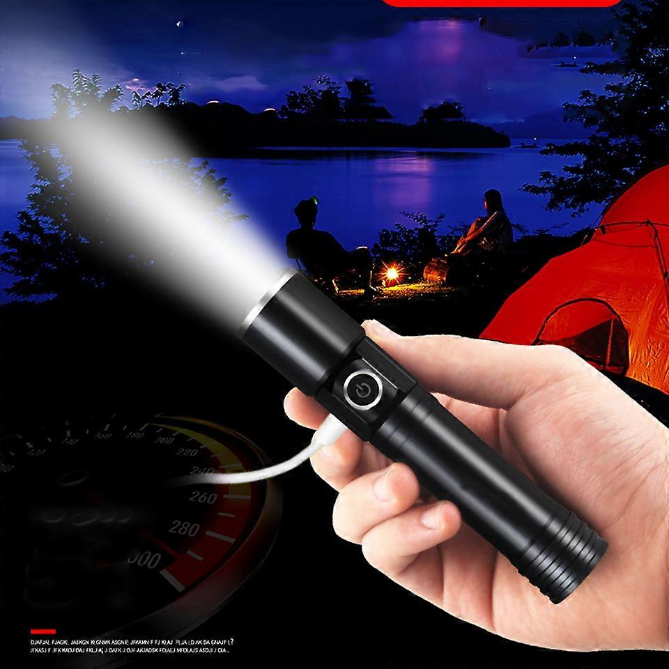 XM-L T6 Tail Magnet Built in 18650 Battery Led Flashlight Working Light Torch Zoomable Aluminum Waterproof for Camping Lantern