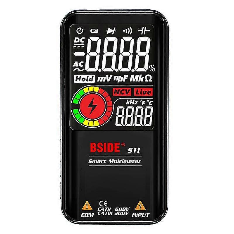S11 Digital Smart Multimeter Color Lcd Display 9999 Digital Dc Ac Voltage Capacitor Ohm Diode Ncv Hz Tester Black Y