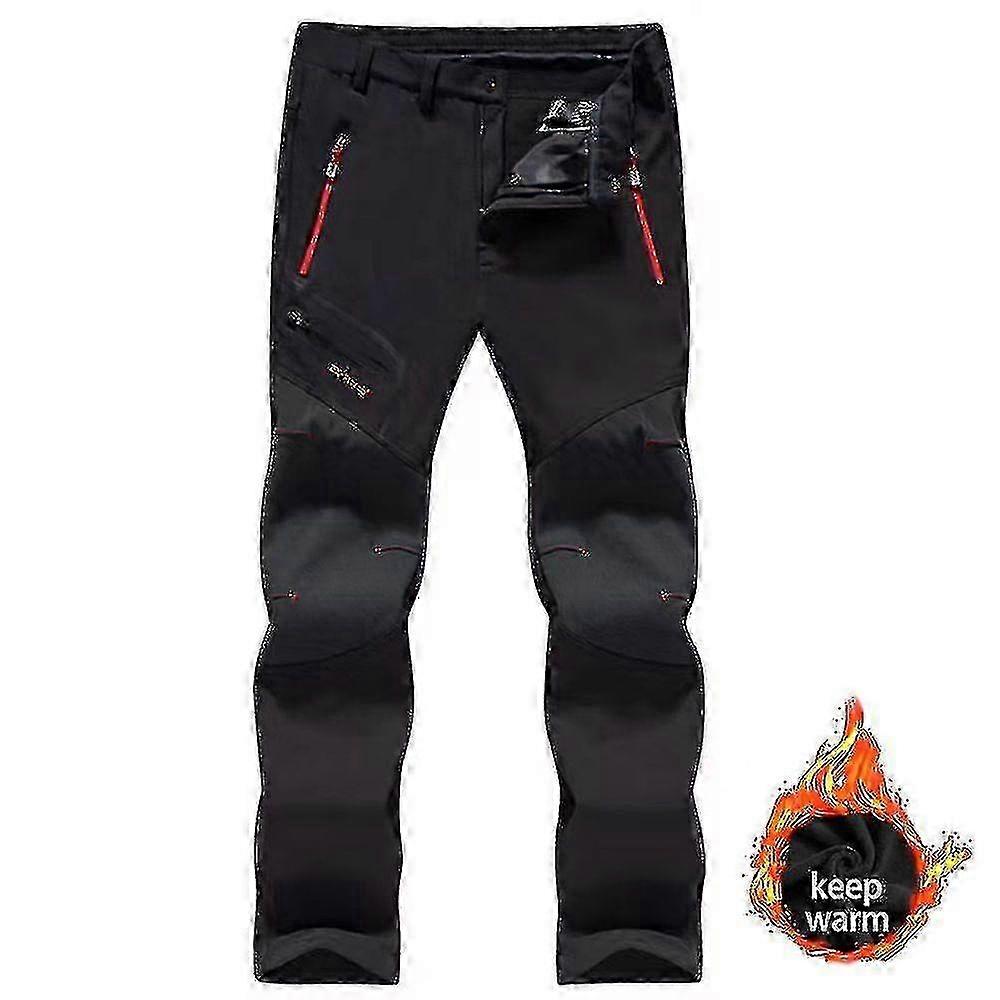 Windproof Waterproof Soft Shell Ski Pants Men's Plus Velvet Thick Quick-drying-xinhan