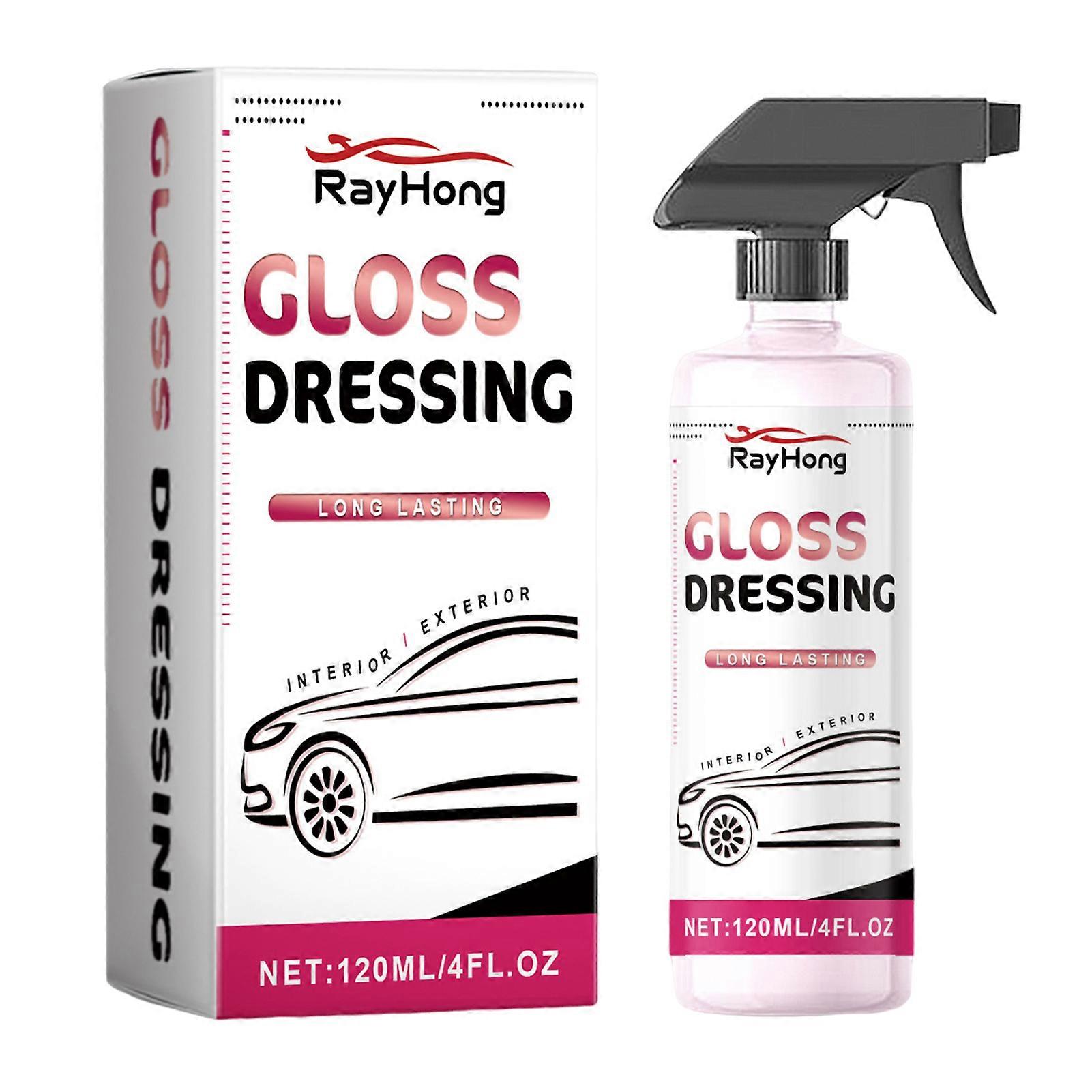 Gloss Dressing Spray for Car Tire/Plastic Trim Long Lasting Glossy-Finish Restoration Spray for Trucks Motorcycles