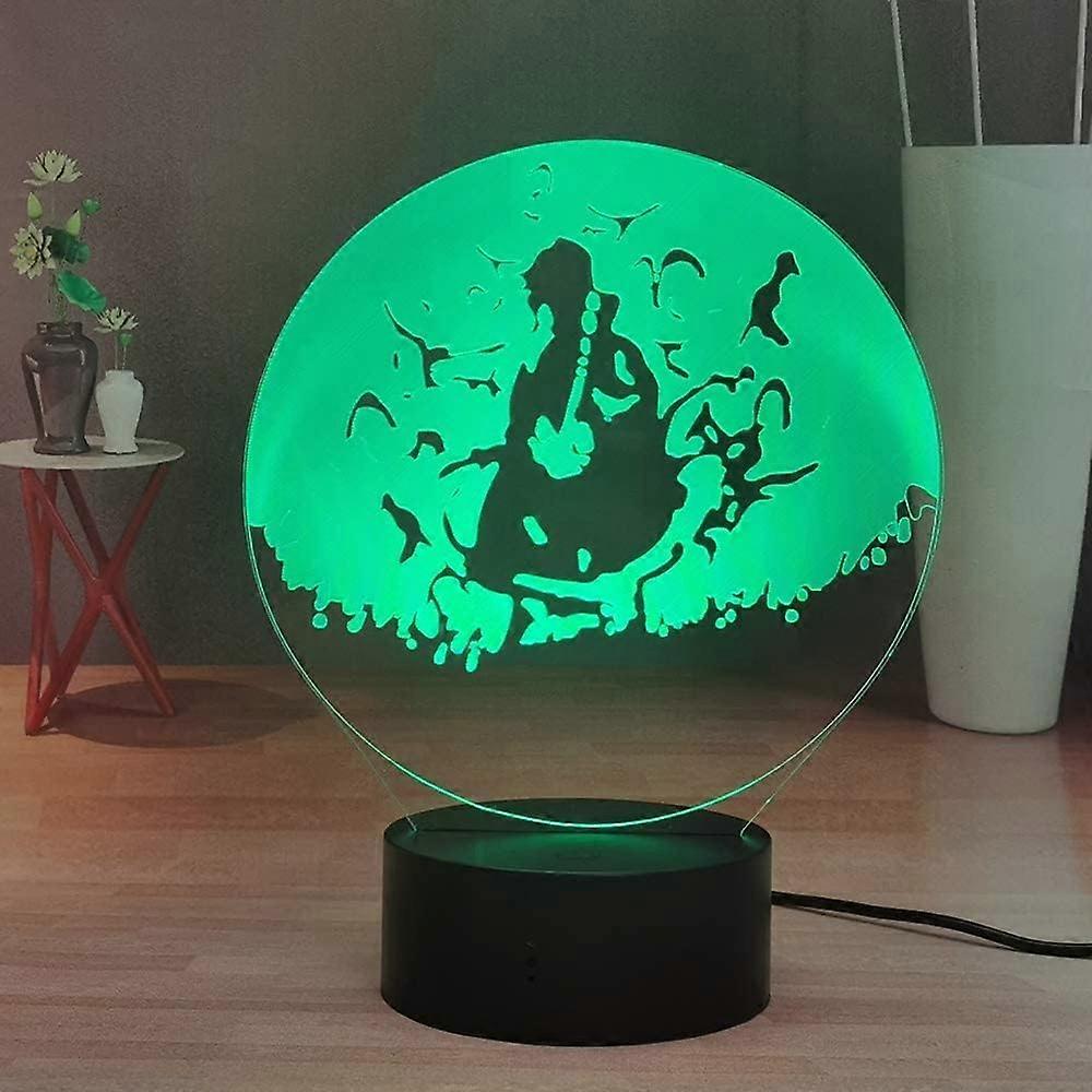 Naruto Kakashi Uchiha Sasuke 3D Illusion Night Light Lamp Smart Touch, RGB Effect USB Cable Powered Creative 3D Japanese Anime Lamp