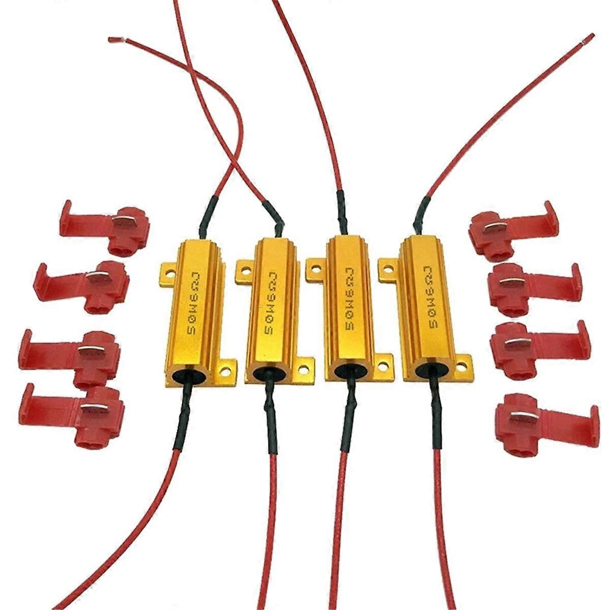 4 st LED-indikator för ballast, lastmotstånd, blixtfrekvensrelä, blinkerslampor, 50 W, 6 ohm lastmotstånd