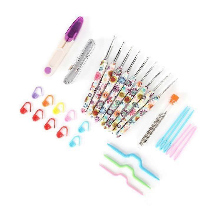 Crochet Hooks Set 9 Pieces Crochet Hooks Set for Beginners, Multiple Sizes, Polishing Aluminum Crochet Hooks