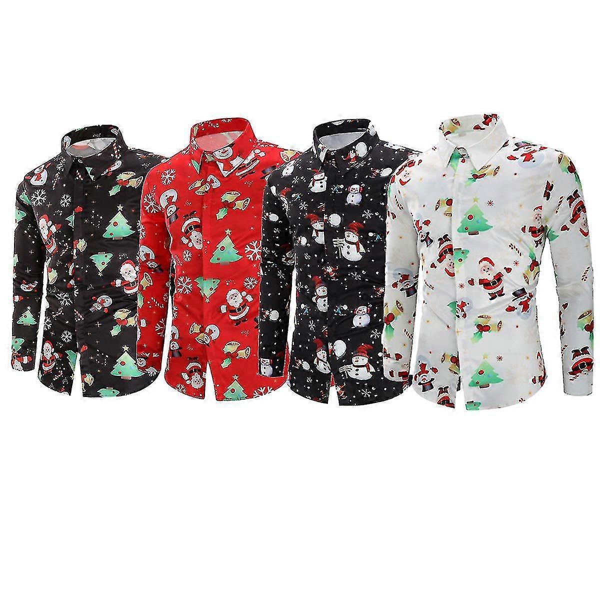 Mens Långärmad Rolig julskjorta