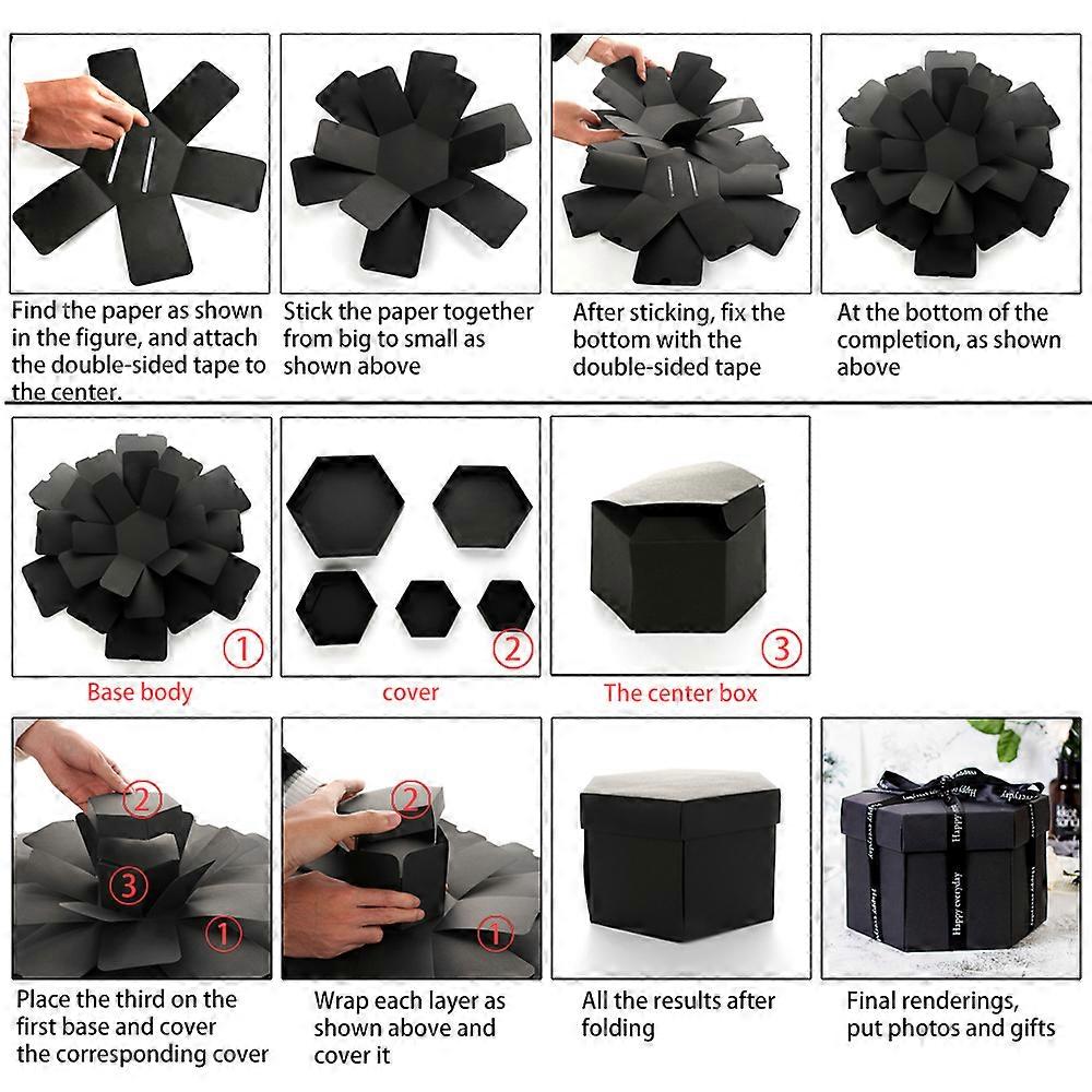 Explosion Box Large Capacity Practical Stylish Black? Explosion Gift Box compatible Engagement