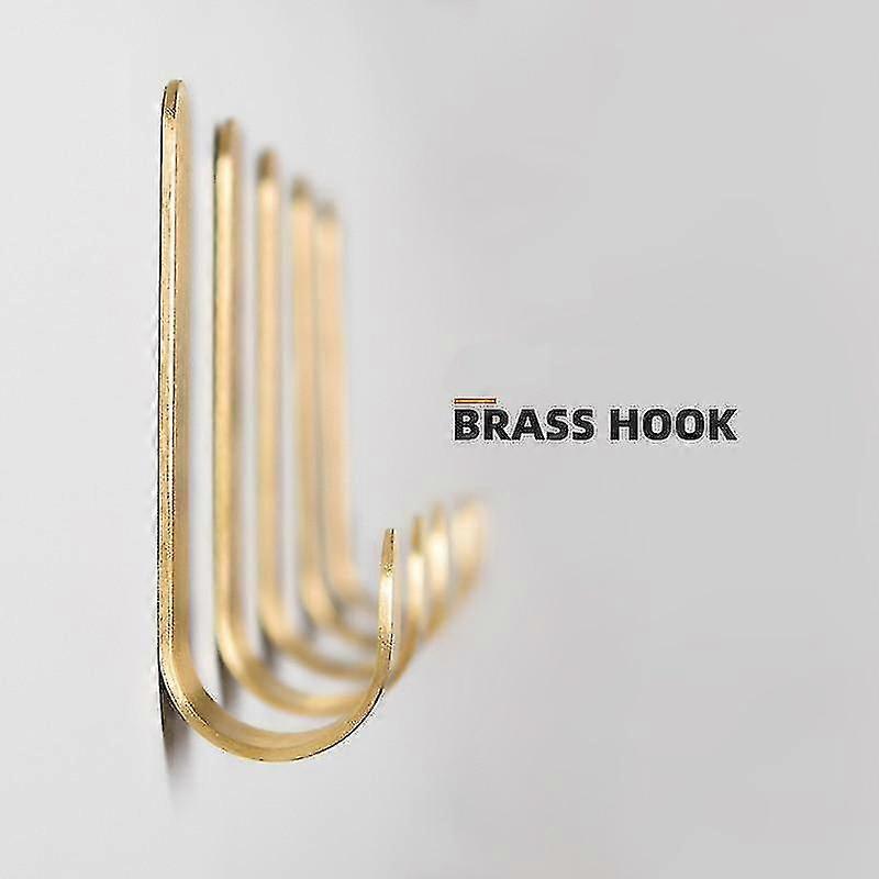 8pcs Self Adhesive Drill Free Brass Hanger Hook