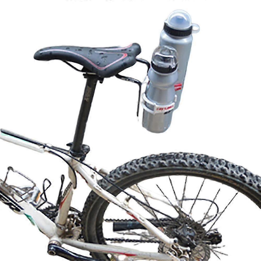 Bicycle Water Bottle Extension Bracket Set (5 Piece Set). With 2 500ml Thermos Bottles And 2 Bicycle Bottle Cages (black)