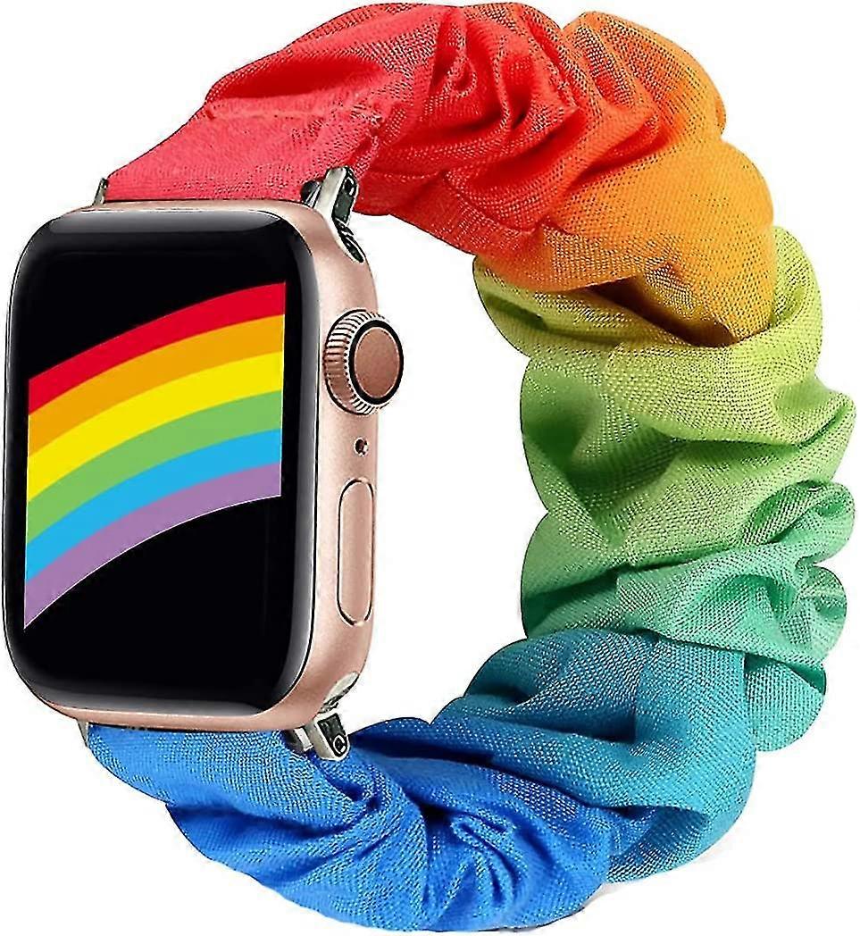 Band Compatible With Apple Watch Band 38mm 40mm 41mm 42mm 44mm 45mm, Scrunchie Elastic Wristband Replacement Strap Compatible With Iwatch Series 7 6 5