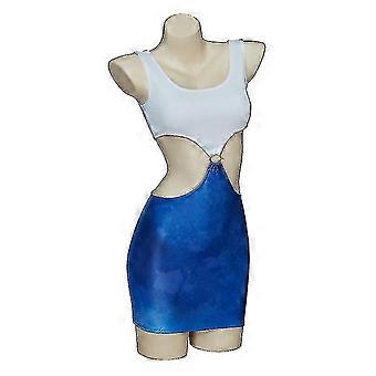 pretty woman blue dress Off-the-Shoulder Long Rosette Prom Dress with Ruffles Royal Blue / 4