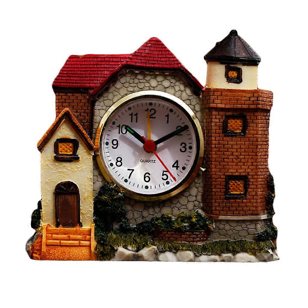 Castle small desk clock ornaments Scandinavian style alarm clock