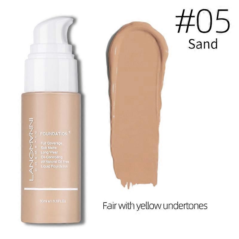 Langmanni Liquid Foundation Invisible Pore כיסוי מלא בסיס עמיד למים
