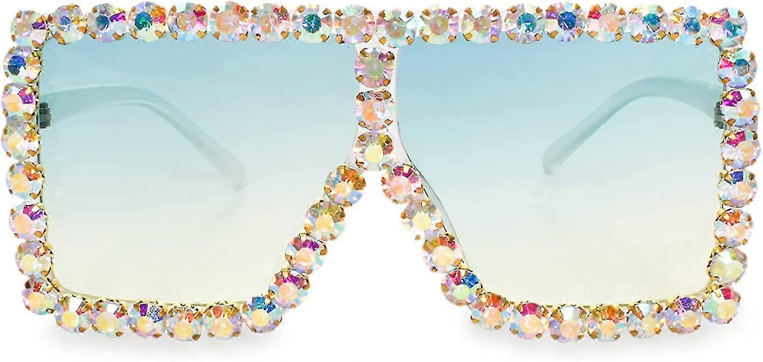 Elton Crystal Sluneční Brýle Bling Drahokamu Koncertní Brýle - Extra Velký Čtverec