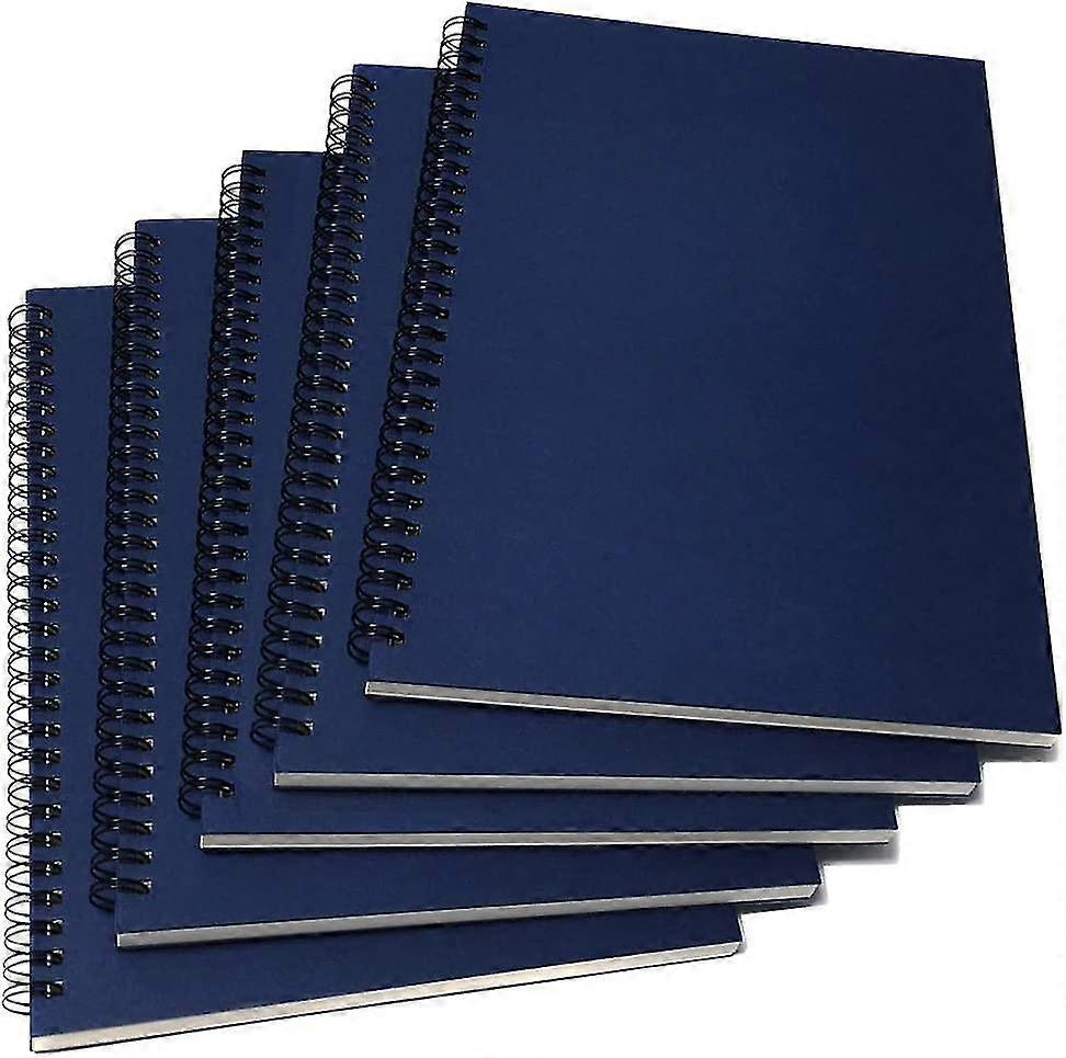 Spiral Notebook foderato, B5 Soft Cover Spiral Journal, 5 quaderni per confezione, 60 fogli (120 pagine), 10,2" x 7,2", blu